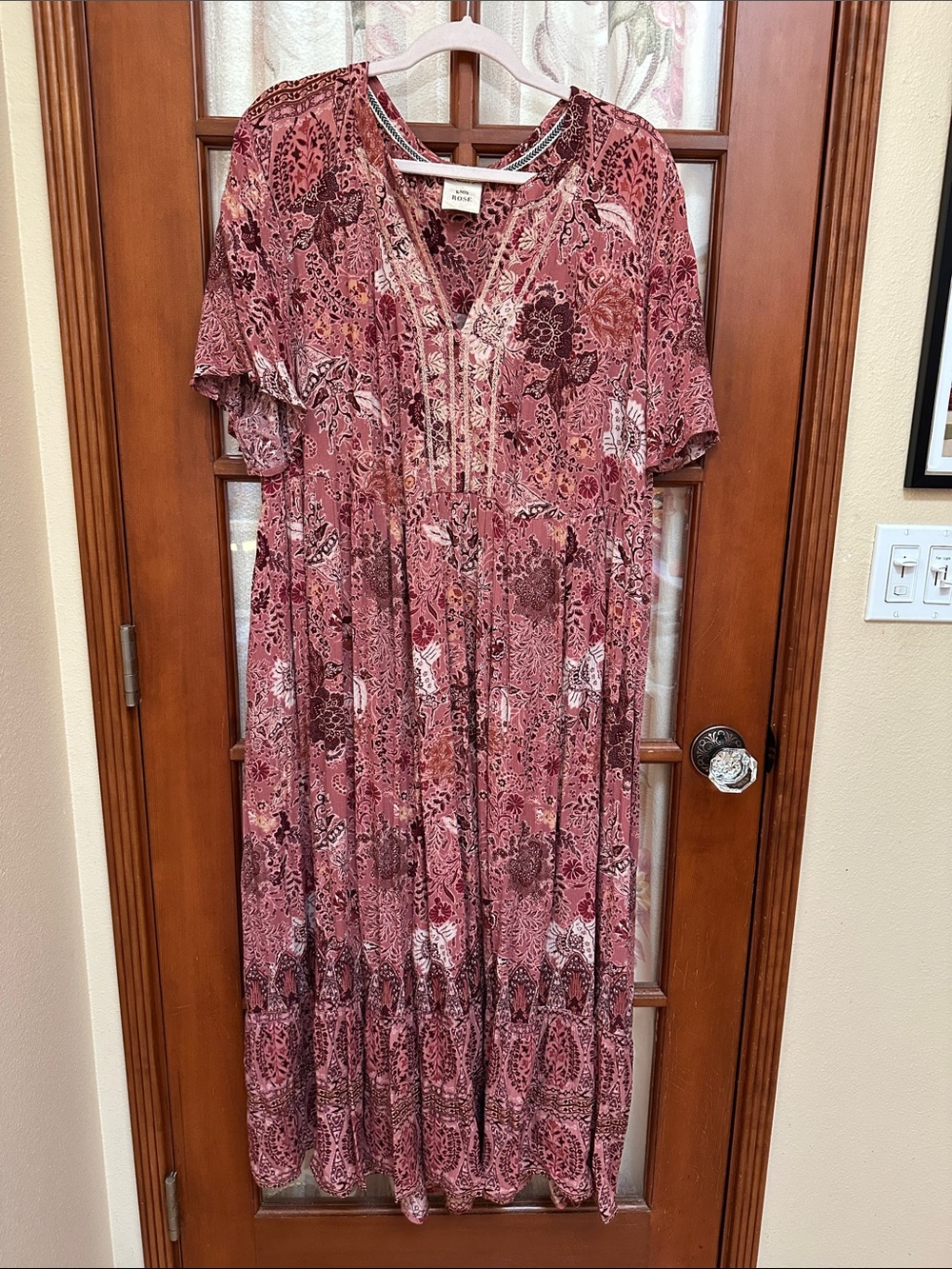 Knox Rose Dusty Rose Floral Maxi Dress